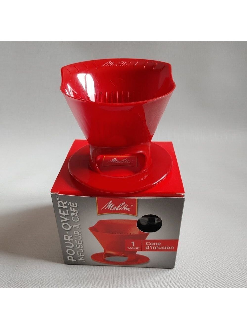 Melitta 640820 Ready Set Joe Filter Cone Pour over Cone Manual Brewer, One Cup